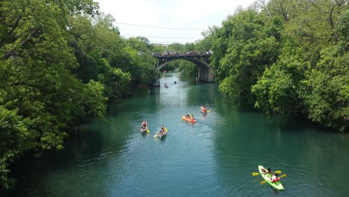 kayaks on Lady Bird Lake