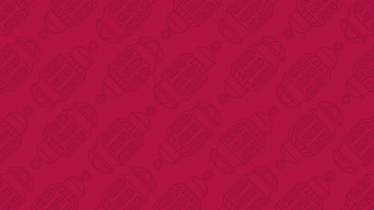 Repeating pattern of outlined fire hydrants on a dark pink background.