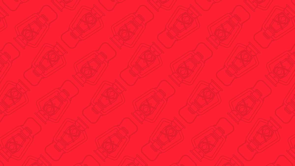 Red background featuring a repeated pattern of outline drawings of a classic lantern.
