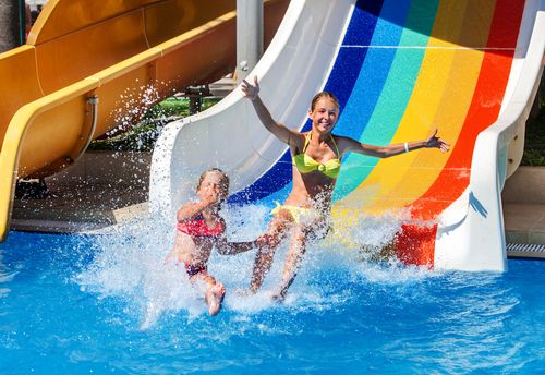 family at waterpark