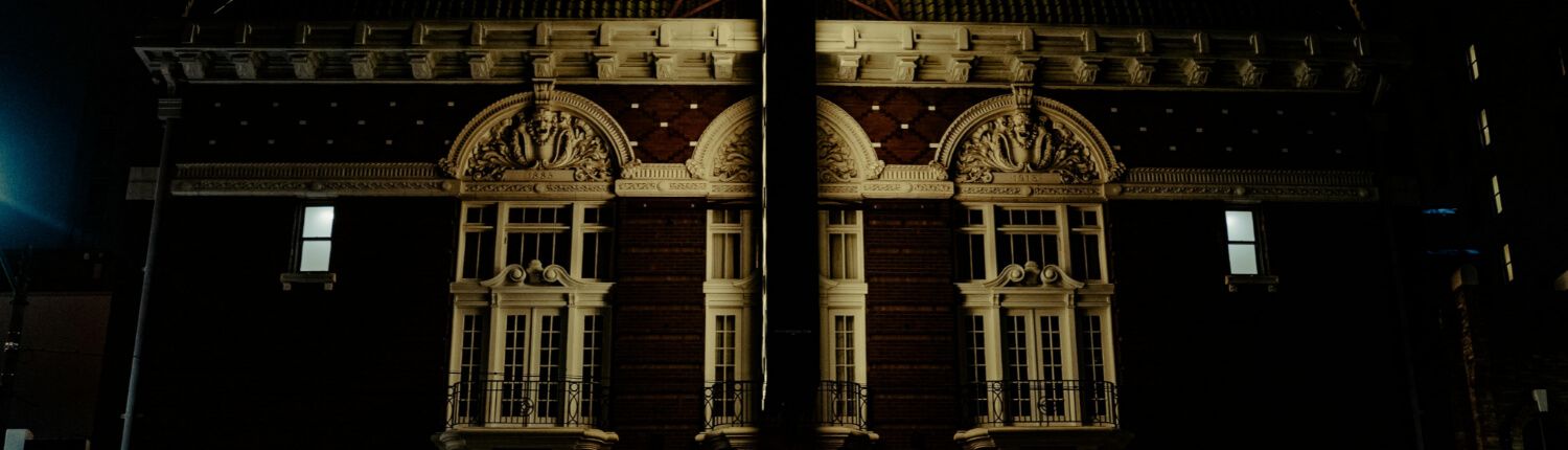 old building in the night