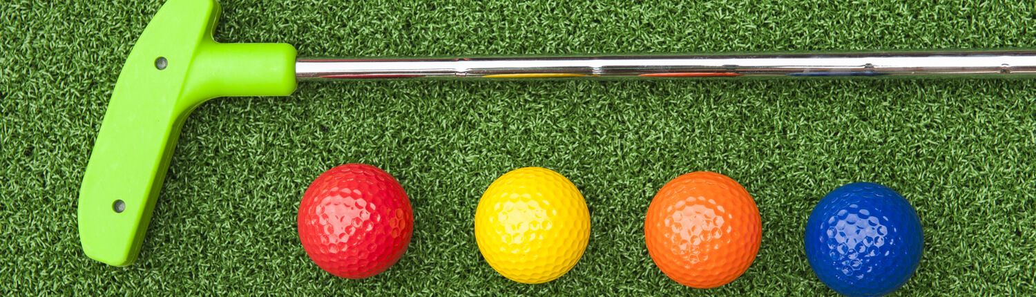 putt putt golf club and balls