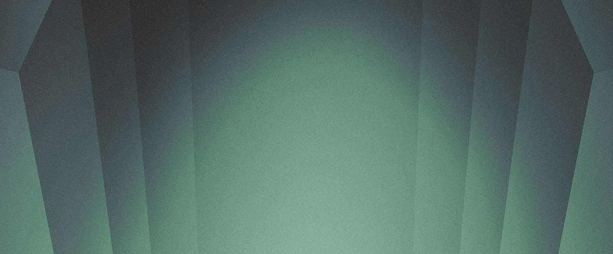 Abstract geometric design with layers of varying shades of green and gray, creating a soft gradient effect.