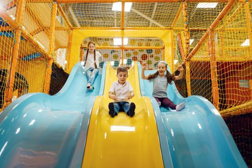 children in an indoor play space
