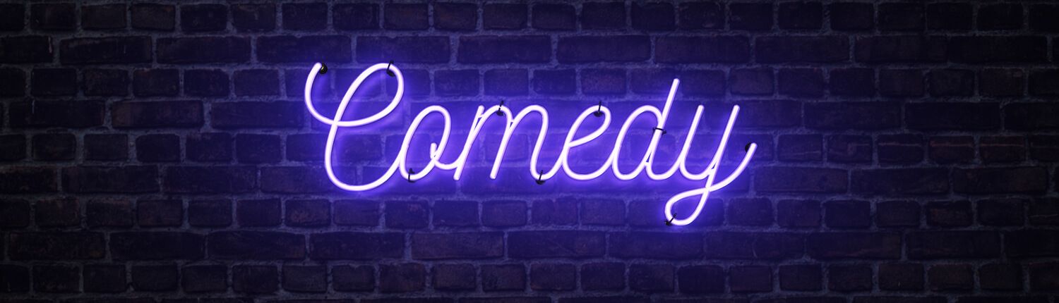 neon comedy sign