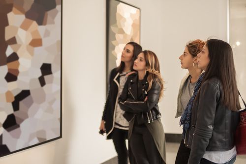 women in a museum