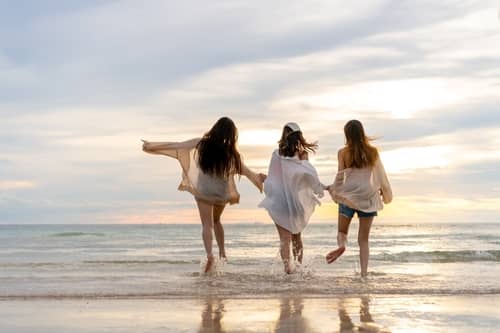 women at the beach
