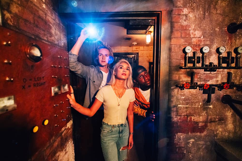 people playing an escape game