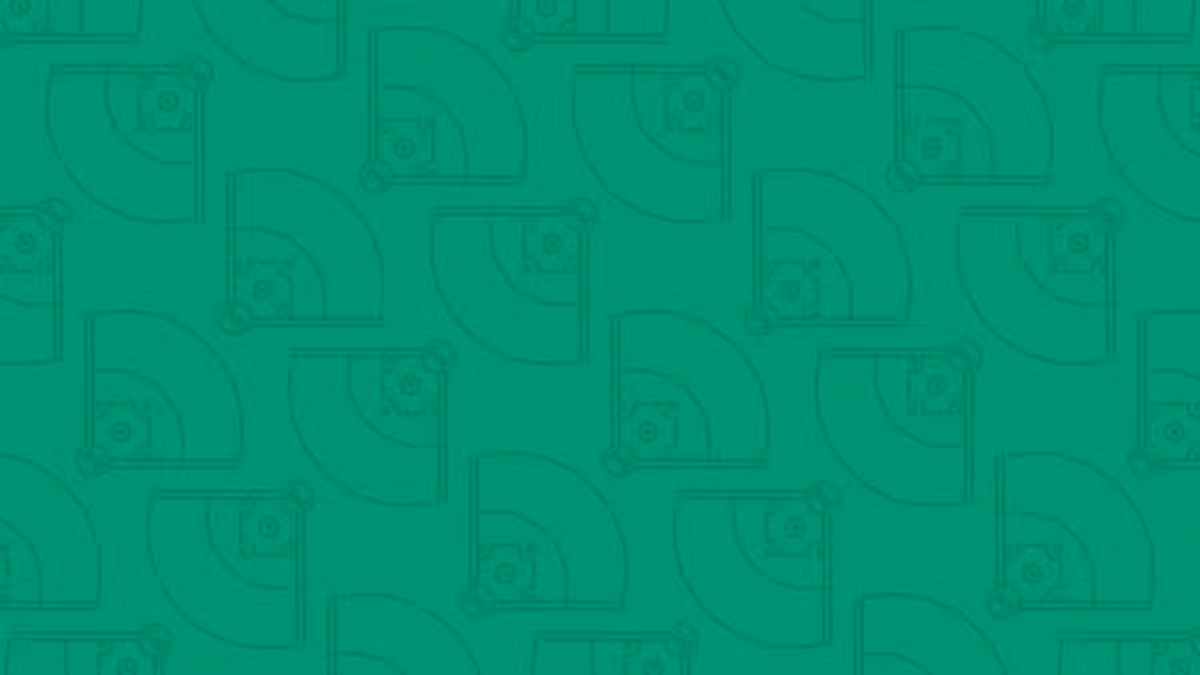 Pattern of light green semi-circular shapes on a darker green background, arranged in a repetitive design.