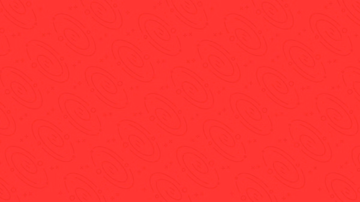 Red background with a repeating pattern of swirling galaxies and stars in a lighter shade of red.