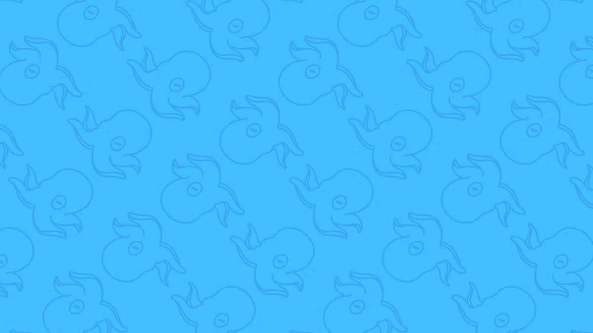 Light blue background with a repeated pattern of simple, outlined octopuses in various orientations.