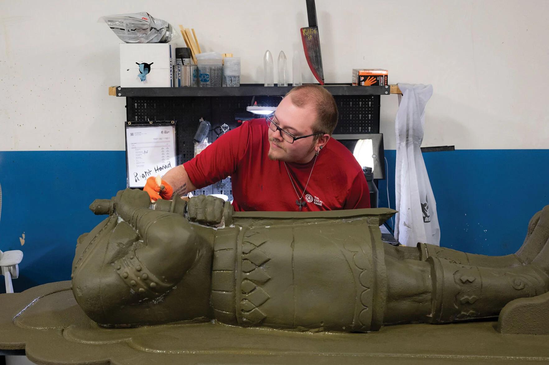 Building a statue
