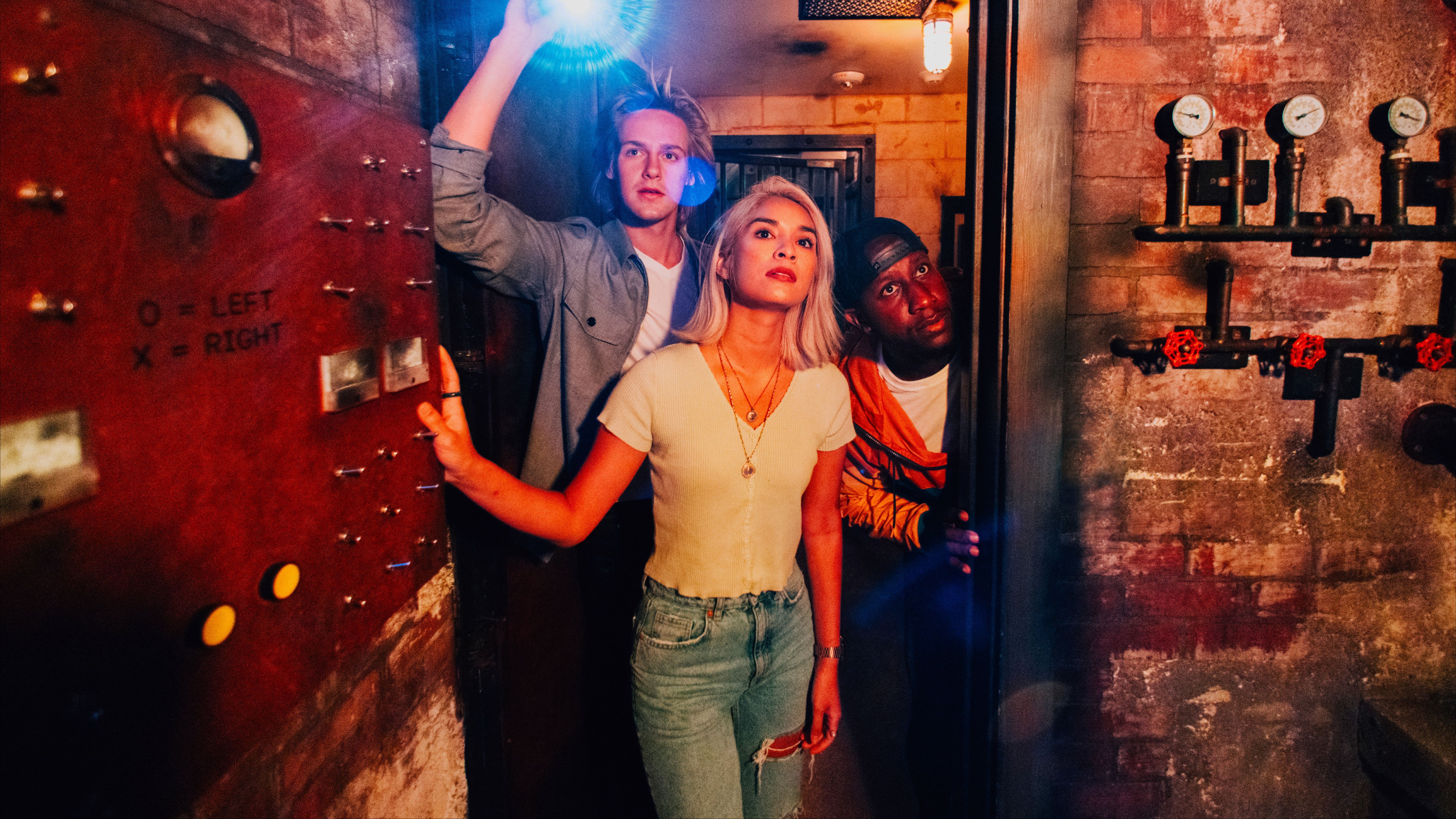 people playing an escape game