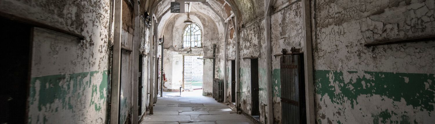 hallway in old Eastern State Penitentiary