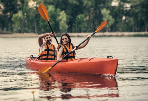two people kayaking