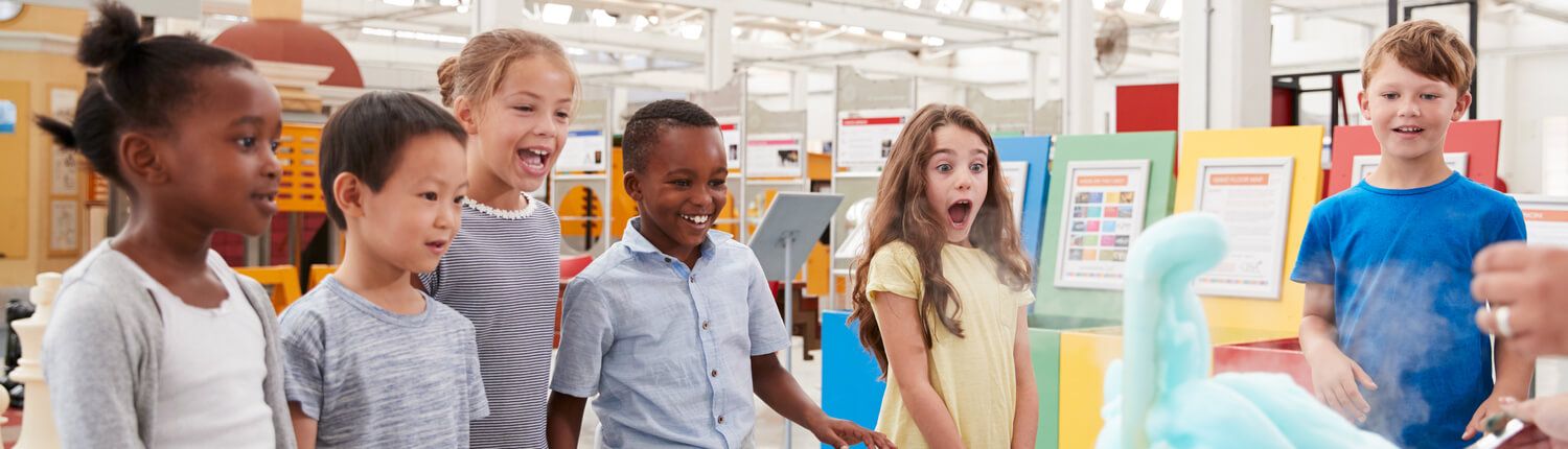 kids excited about a science project